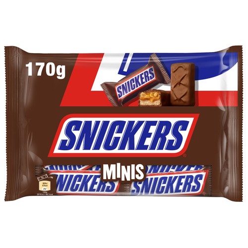 SNICKERS Barritas de chocolate rellenos de crema de cacahuete SNICKERS 170 g.