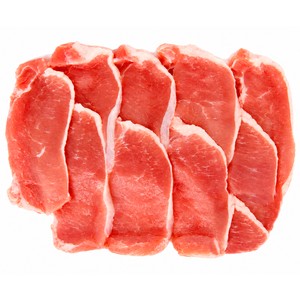 CERDO BLANCO Filetes de cinta de lomo de cerdo de categoría extra.