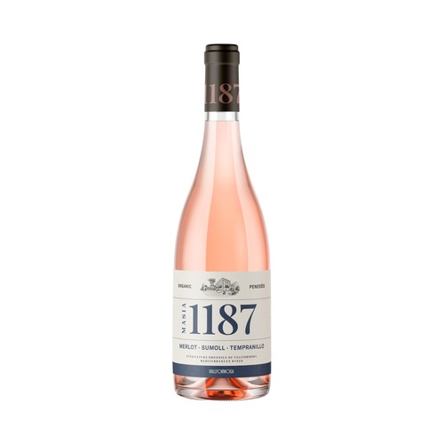 MASIA 1187 Vino rosado ecológico con D.O. Penedés botella 75 cl.