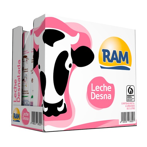 RAM Leche desnatada de vaca 6x1 l.