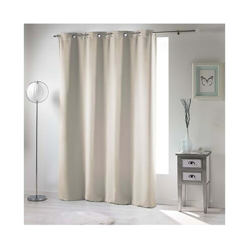 Cortina soft opaca con ollaos, 135x280cm., U10, marfil.