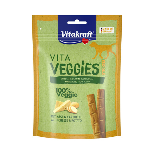 VITAKRAFT Snacks para perros stickies de queso y patata Vitaveggies VITAKRAFT 80 gr.