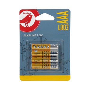Imagen de Pack de 4 pilas alcalinas AAA, LR03, 1,5V, PRODUCTO ALCAMPO.