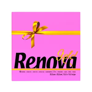 RENOVA Servilletas de papel desechables color fucsia RENOVA Gold 39 x 39 cm. 40 uds.