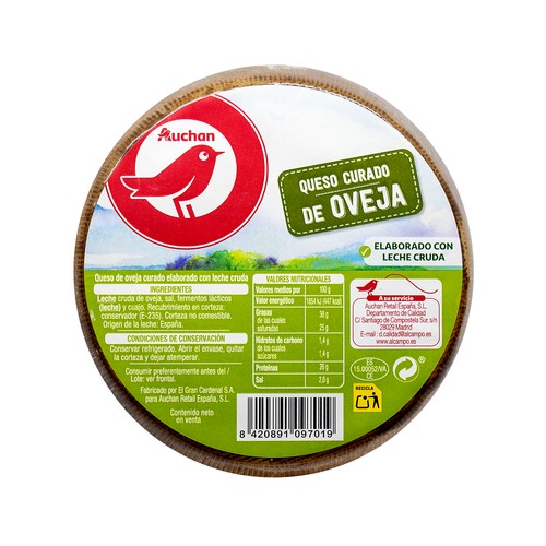 AUCHAN Queso de oveja curado, mini Producto Alcampo.