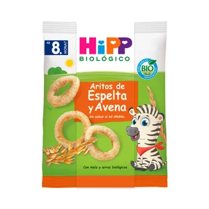 HIPP Biológico Aritos de espelta y avena, con maíz y arroz ecológicos, a partir de 8 meses 30 g.