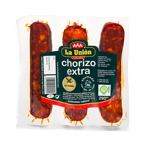 Imagen de LA UNIÓN Chorizo asturiano extra, ahumado con leñá de Roble y elaborado sin glutén LA UNIÓN 290 g.