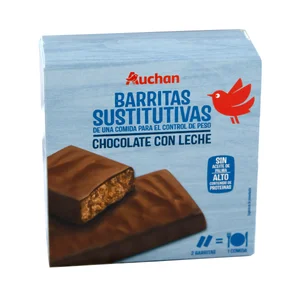 PRODUCTO ALCAMPO Barritas sustitutivas con sabor a chocolate con leche 6 x 32 g.