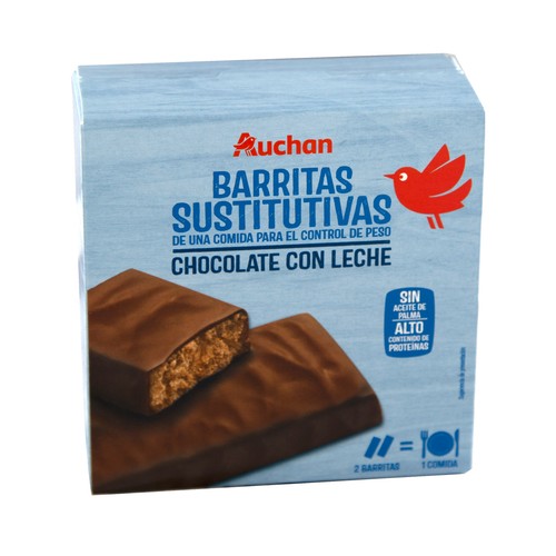 PRODUCTO ALCAMPO Barritas sustitutivas con sabor a chocolate con leche 6 x 32 g.