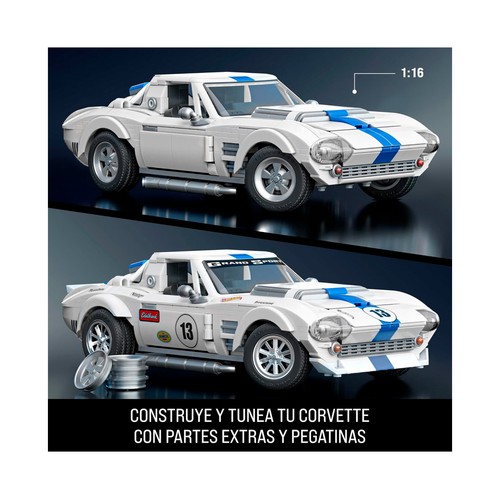 HOT WEELS Conjunto de Construcción Serie Élite Corvette coleccionable 918 Piezas +10 Años