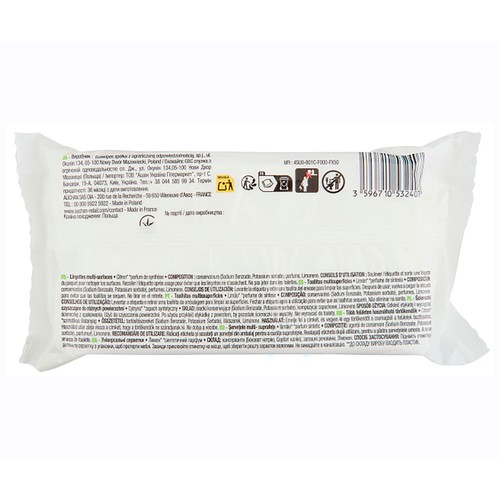 PRODUCTO ECONÓMICO ALCAMPO Toallitas limpia multisuperficies limón Esencial 50 uds.