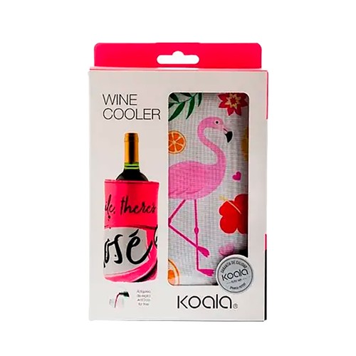 Manga enfriadora textil, decorada con diseño Flamingo . KOALA