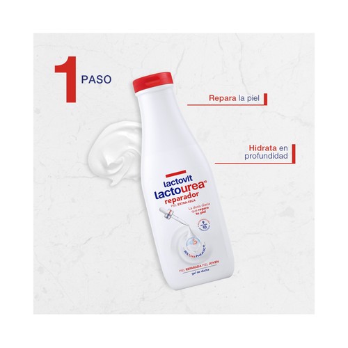 LACTOVIT Lactourea Gel reparador para baño o o ducha, para pieles secas y extra secas 750 ml.