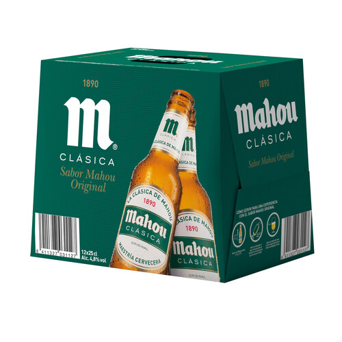 MAHOU Cervezas rubias MAHOU CLASICA pack 12 uds. x 25 cl.