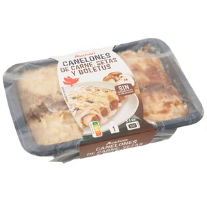 Imagen de AUCHAN Canelones rellenos de carne, setas y boletus, listos para calentar y comer 350 g Producto Alcampo.