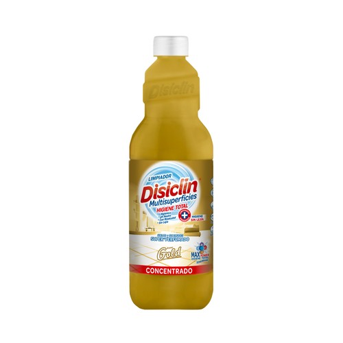 DISICLIN Acción total Fregasuelos concentrado multisuperficies, sin lejia, con aroma gold 1 l.