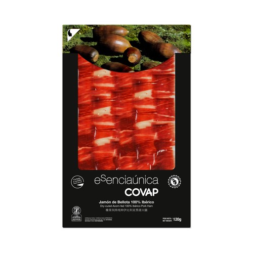 COVAP Esenciaúnica Jamón de bellota (100% raza ibérica), cortado a cuchillo 120 g.