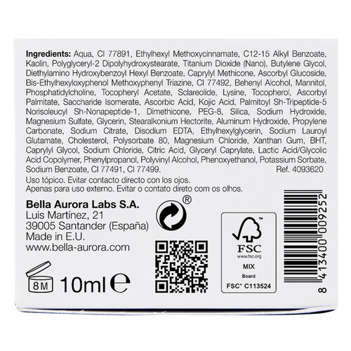 BELLA AURORA Corrector anti manchas que ayuda a unificar el tono BELLA AURORA Bio 10 forte.