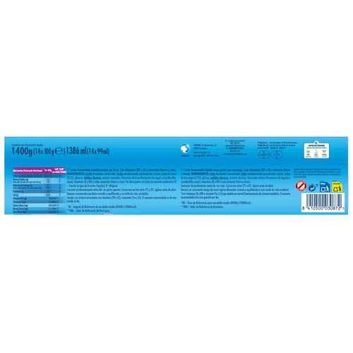 ACTIMEL de Danone Leche fermentada con Lcasei y sabor a fresa 14 x 100 g.