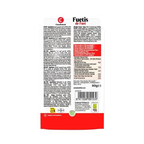 CASADEMONT Fuetis Mini fuets ideales para picotear 50 g.