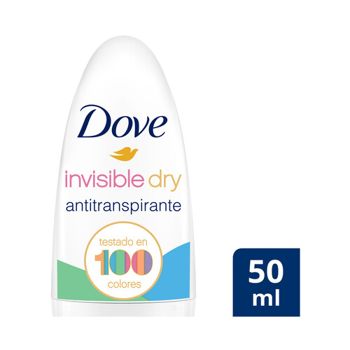 DOVE Invisible dry Desodorante roll on para mujer antitranspirante hasta 48 horas 50 ml.