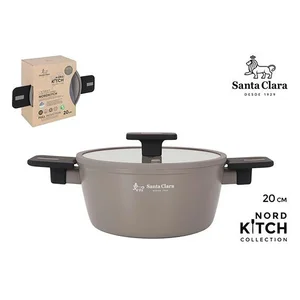 Cacerola de aluminio forjado con inducción completa y tapa, 20 cm, Nordkitch. SANTA CLARA