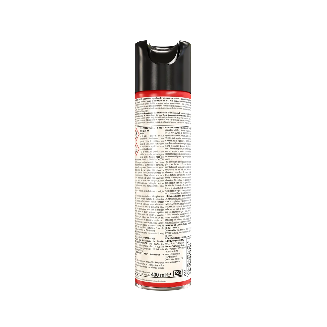 Insecticida spray cucarachas, arañas, hormigas y otros insectos rastreros 400 ml.