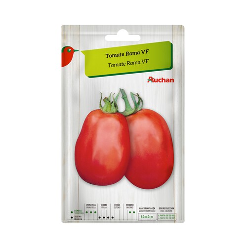 Sobre de semillas para sembrar tomates de la variedad Roma VF PRODUCTO ALCAMPO.