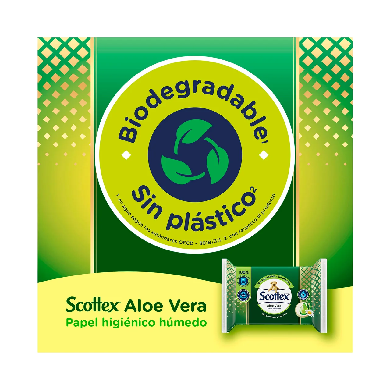 SCOTTEX Calm Papel higiénico húmedo (toallitas WC), con aloe vera, especial pieles sensibles 66 uds.