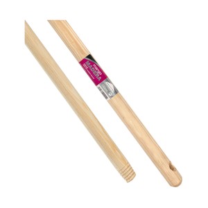 Mango de madera natural de 130 cm. para cepillo o fregona.