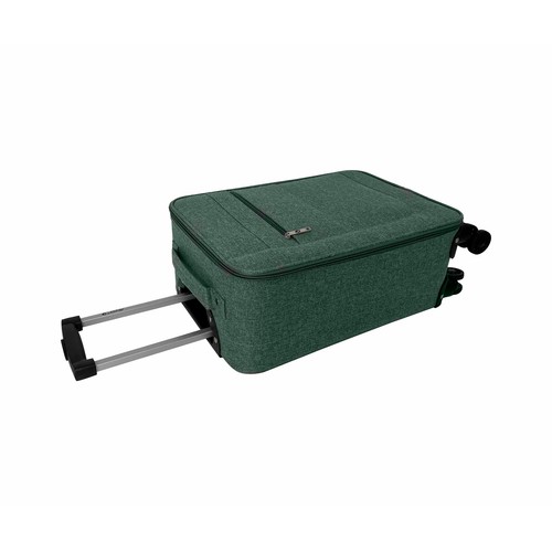 Maleta de cabina flexible con 8 ruedas, color verde, 55 cm AIRPORT ALCAMPO.