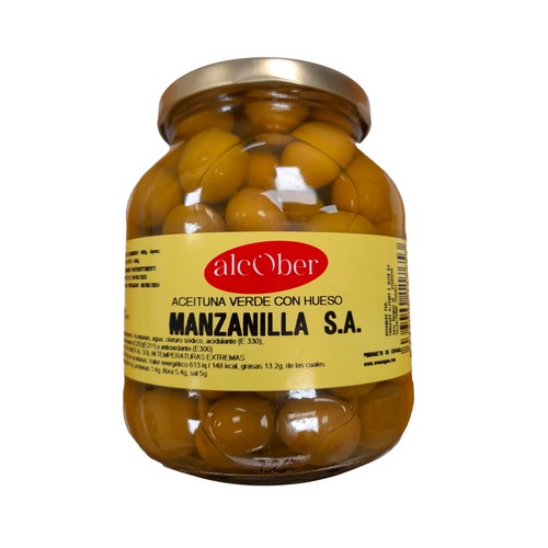 ALCOBER Aceituna manzanilla sabor a anchoa 400 g.