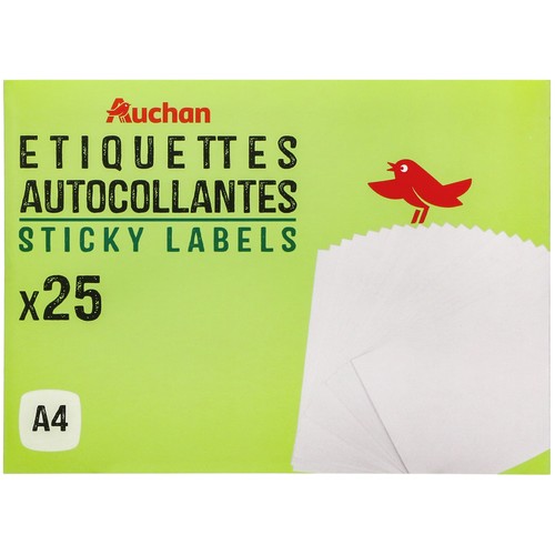 Etiquetas para imprimir A4, AUCHAN.