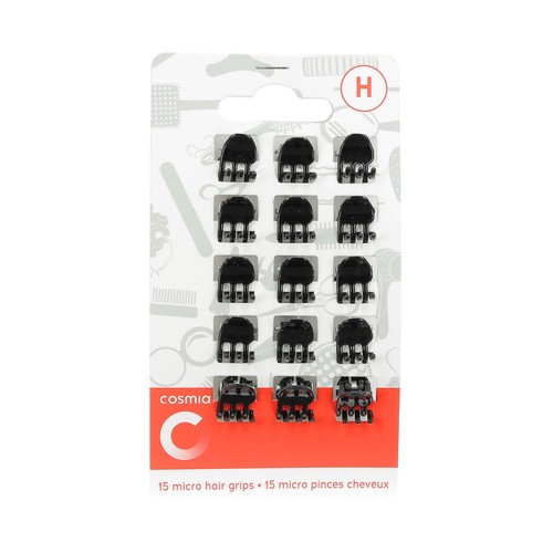 COSMIA Mini pinzas rectangulares para cabello COSMIA 15 uds.