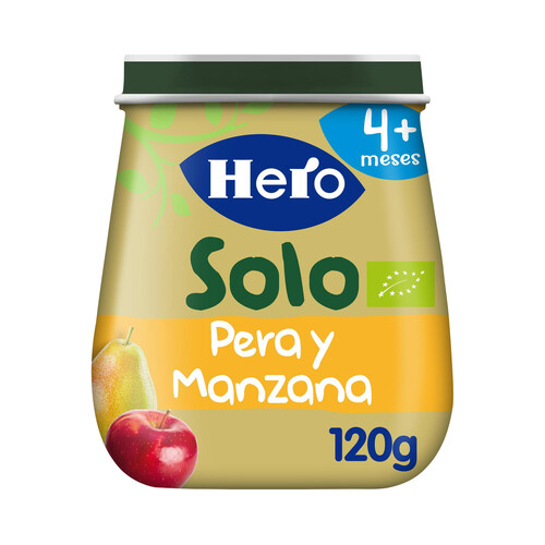 HERO Solo Tarritos de fruta (pera y manzana), a partir de 4 meses 6 x 120 g