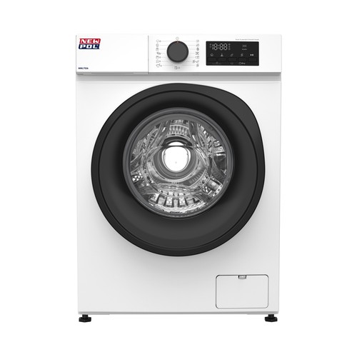 Lavadora NEW POL NWL712A Color blanco 7KG, clasificación energética: A, 1200RPM, H: 85cm, A: 59,5cm, F: 44cm.