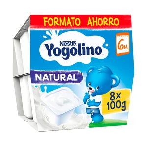 YOGOLINO de Neslté Postre lácteo sabor natural, especial para ñiños desde 6 meses  8 x 100 g.