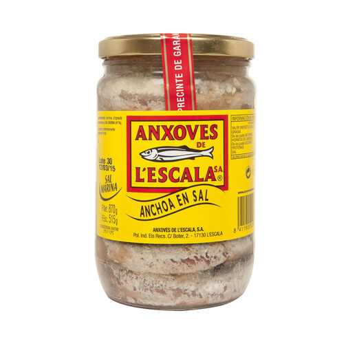 L'ESCALA Filetes de anchoas en sal L'ESCALA tarro de 515 g.