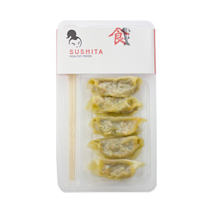 SUSHITA Dim sum oriental de verduras de la huerta con salsa de soja y palillos SUSHITA 5 uds.