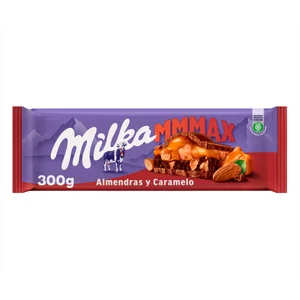MILKA Chocolate con leche, almendras, crema y caramelo 300 g.
