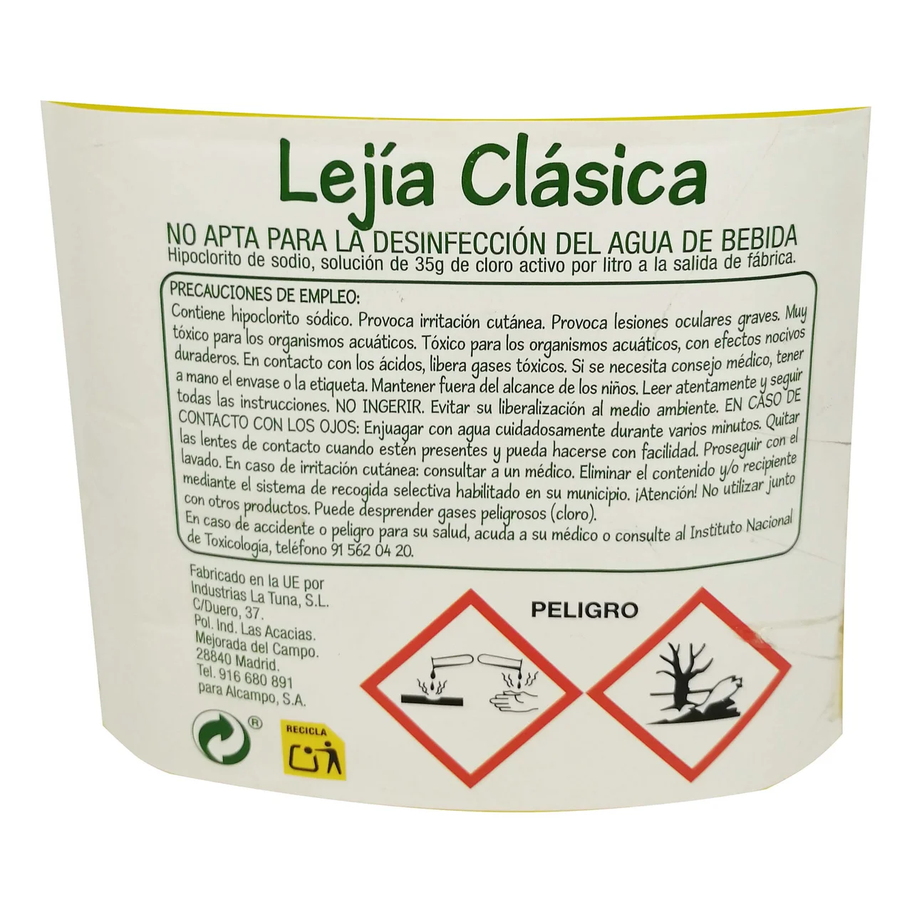PRODUCTO ECONÓMICO ALCAMPO Lejía 5 l.
