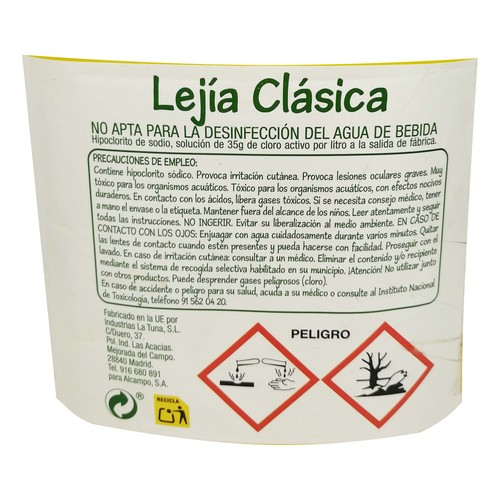 PRODUCTO ECONÓMICO ALCAMPO Lejía 5 l.