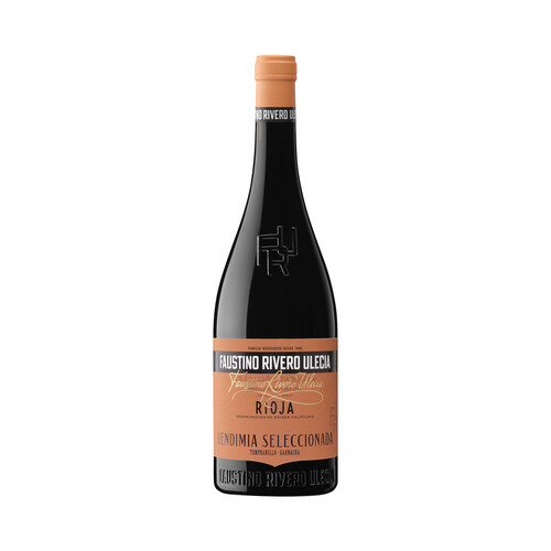 Vino tinto con denominación de origen calificada Rioja FAUSTINO RIVERO ULECIA botella 75 cl.