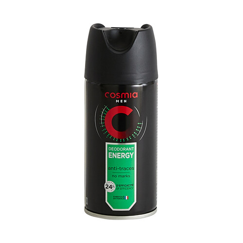 COSMIA Desodorante en spray para hombre con protección anti-transpirante hasta 24 horas COSMIA Energy 150 ml.