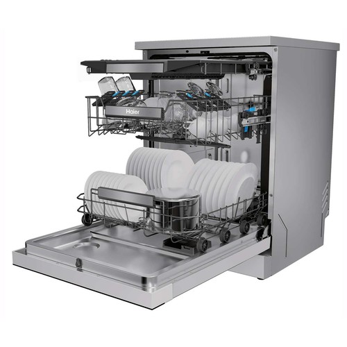 Lavavajillas HAIER XF 6C4F1X, Inox, 16 servicios, clasificación energética C, H: 85cm, A: 59,7cm, F: 59,8cm.