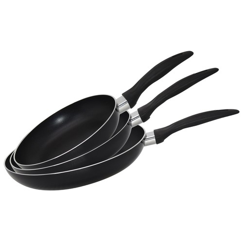 Juego de 3 sartenes aluminio prensado ACTUEL de 20, 24 y 28cm.