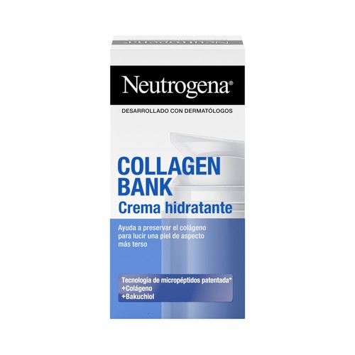 NEUTROGENA Collagen bank Crema hidratante facial de noche anti-edad con colágeno y Bakunchiol 50 ml.