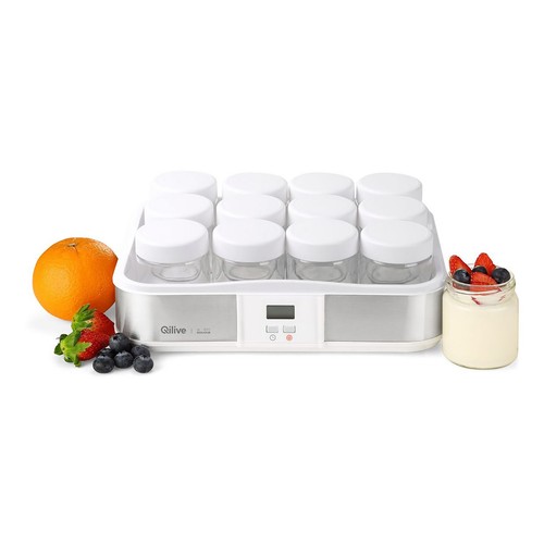Yogurtera QILIVE Q.5111,  21,5W, con temporizador de 15 horas, 12 vasos de 20cl.