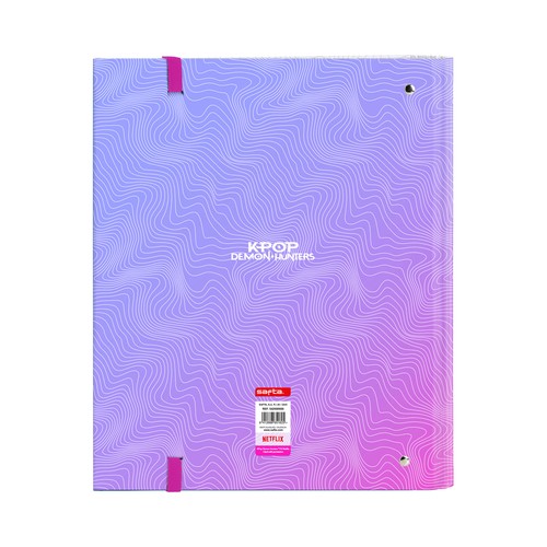 Carpeta de anillas A4 con recambio 100 hojas goma y 5 separadores. K-POP