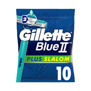 Imagen de GILLETTE Maquinilla de afeitar desechable, con cabezal pivotante de doble hoja GILLETTE Blue II plus slalom 10 uds